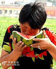 村里老太太吃瓜