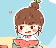 手绘情侣吃瓜图片,情侣共享悠闲时光